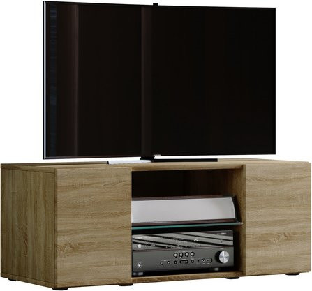 VCM Lowboard Lowina 95 in Braun mit Holzstruktur-Nachbildung, B/T/H: 95 x 36 x 40 cm - Bild 1