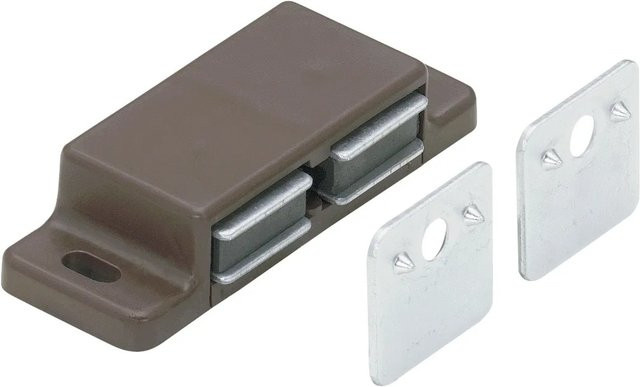 Hettich Magnetschnäpper mit 2 starren Platten, 3 kg, Braun, Schraubmontage - Bild 1