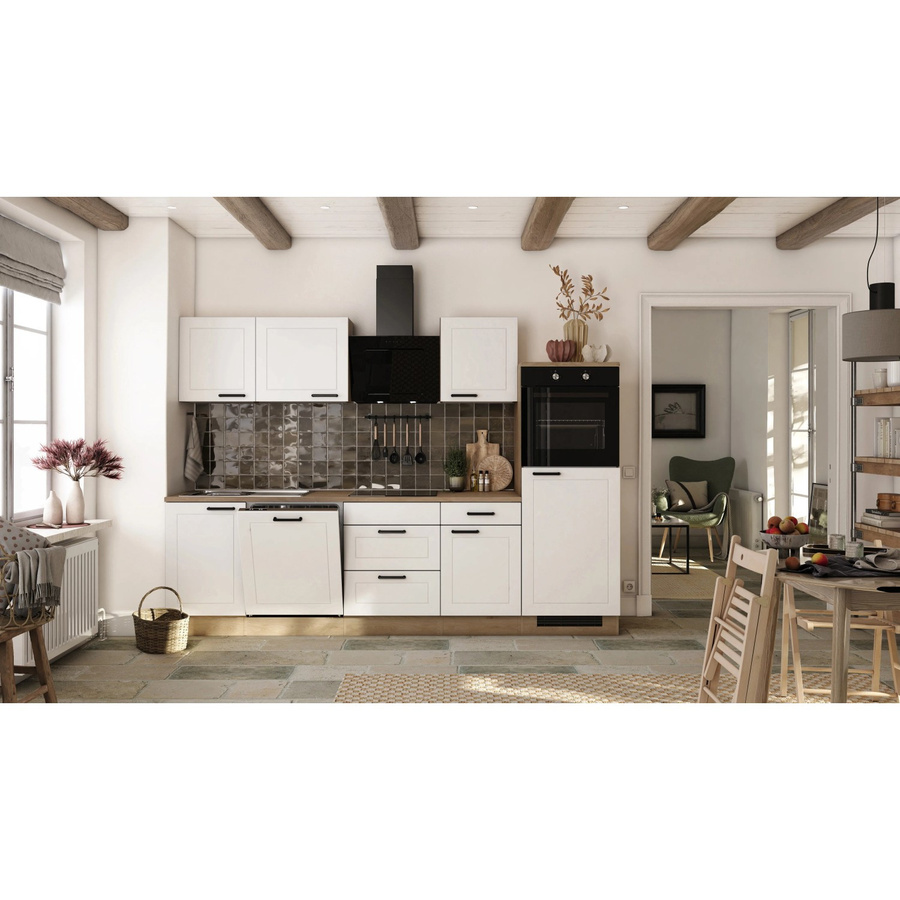Flex-Well Exclusiv Küchenzeile Julia 2327-019 in Weiß Matt und Cosmopolitan Eiche, Breite: 280 cm, Höhe: 85 cm, Tiefe: 60 cm - Bild 2