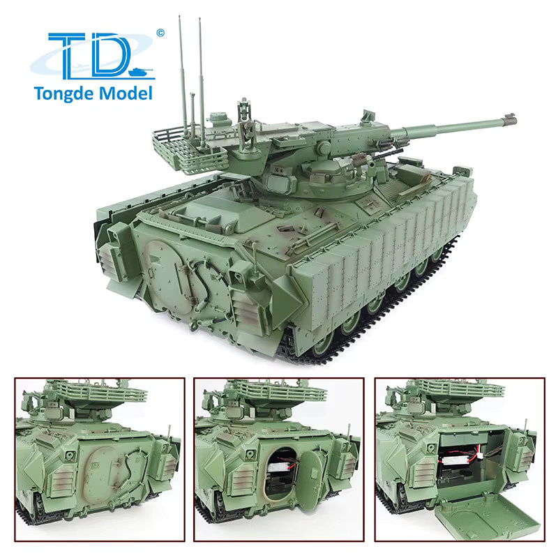 Tongde M2128 RC Panzer Bradley, ferngesteuerter Panzer, 1:16, mit Infrarot-Kampfeffekt und Raucheffekt - Bild 3