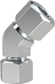 Riegler Anschlussverschraubung 45 Grad M30x2,0 mit Rohr Durchmesser 22 mm aus verzinktem Stahl in Silber - Bild 1