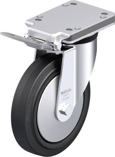 Blickle Stahlblech-Lenkrolle LK-POEV 200R-IS-FA in Grau und Schwarz mit 200 mm Rad-Durchmesser und 500 kg Tragfähigkeit - Bild 1