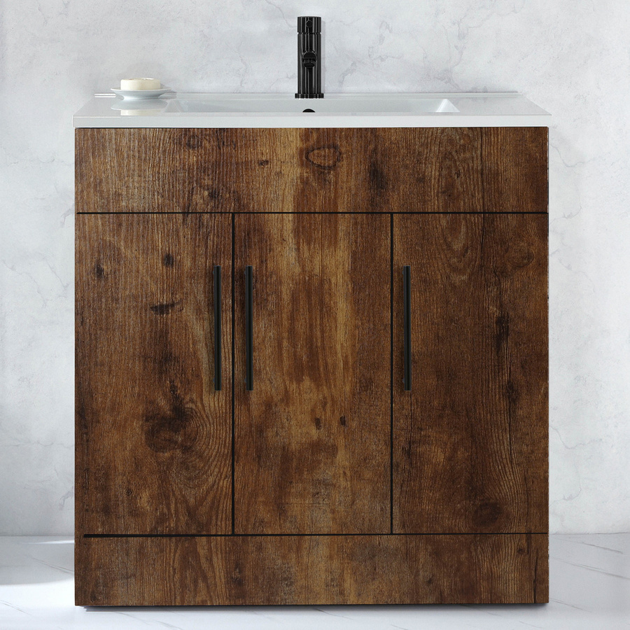 Freistehender Waschtischunterschrank mit Waschbecken Hudson Reed Cluo in Weiß, Breite: 80 cm - Bild 1
