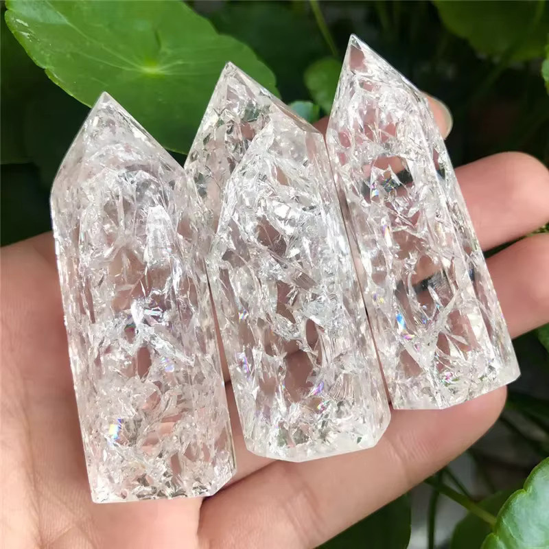 Sisterstone Transparenter Quarz Turm aus natürlichem Popcorn-Quarz für Meditation und Reiki - Bild 4