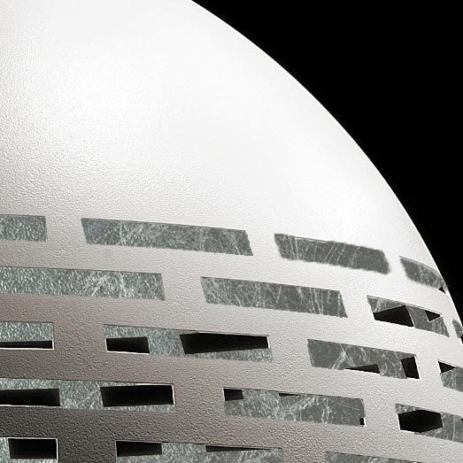 Braga Greka LED S80 Pendelleuchte in Weiß und Blattsilber mit warmweißem Licht (2700K) - Bild 1