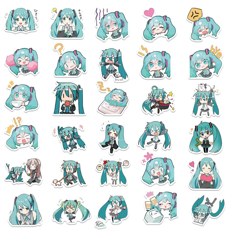 Bandai Hatsune Miku Aufkleber, Nachfüllpack, 65-teiliges Set, Bunt - Bild 2