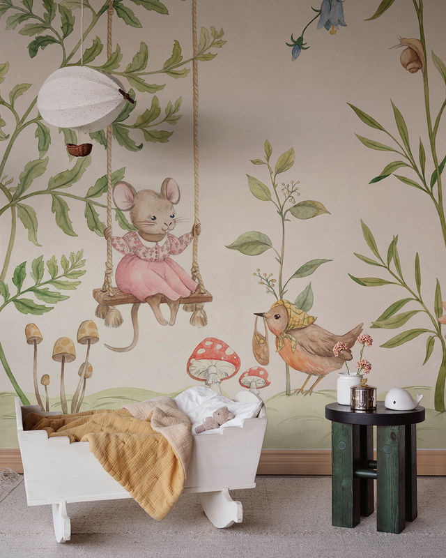 Sandberg Mural Vilhelmina Tapete mit floralem Muster in Green und Beige aus Vlies - Bild 2