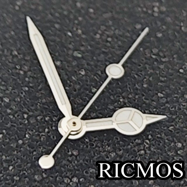 RICMOS Uhrzeiger, silbergrün leuchtend, passend für VH31 Uhrwerk - Bild 1