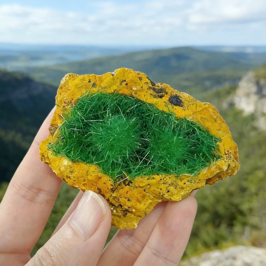 CrystalHola Eisenstein-Mineral Erzprobe in Grün als dekorative Steinprobe - Bild 2