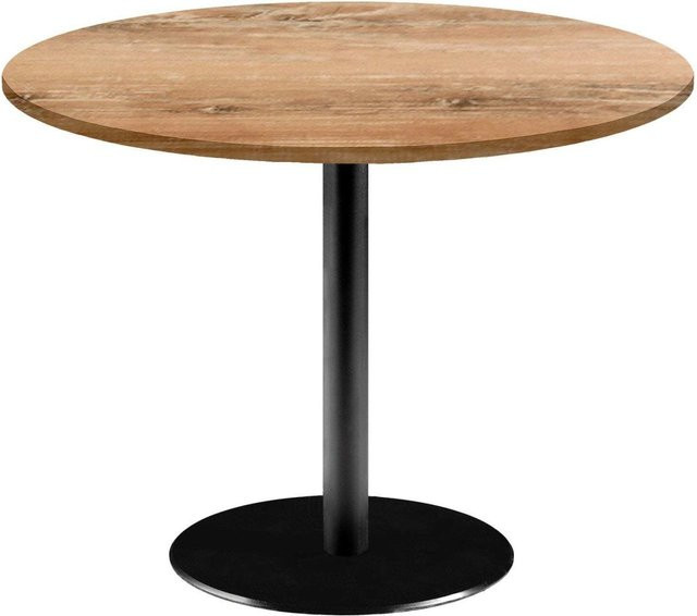 RestooTab Tisch Rome XL rund, Eiche antik und Schwarz, Durchmesser: 120 cm, Höhe: 75 cm - Bild 1