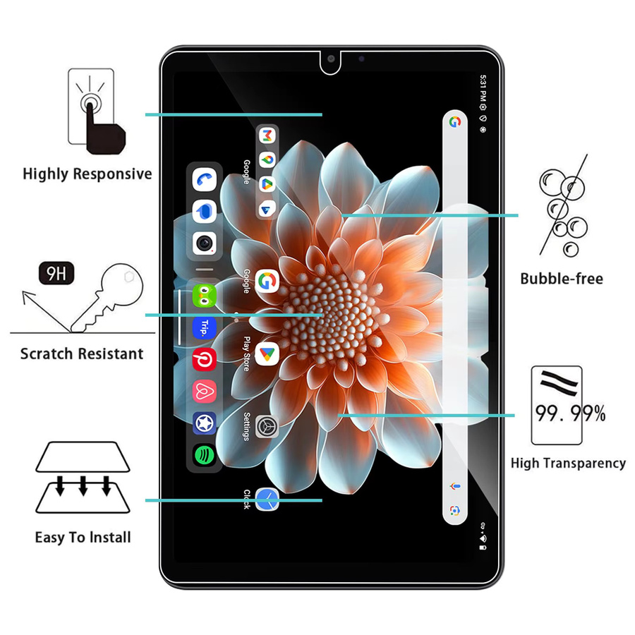 ALLDOCUBE Schutzglas aus gehärtetem Glas für iPlay 70 Mini Pro 2025, 8,4 Zoll, transparent, stoßfest mit 9H-Härte - Bild 2