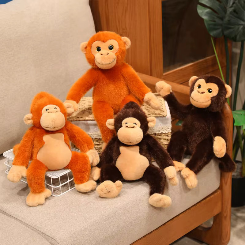 Gorilla Plüsch Spielzeug, Schimpanse Affe, weiche Puppe, Braun - Bild 2