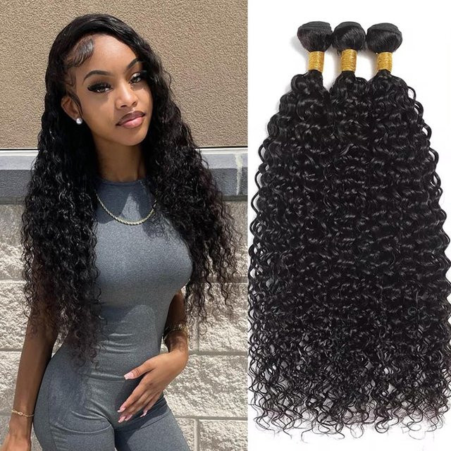 QZOQZO Kinky Curly Echthaar Bündel, Brasilianisches Unbehandeltes Jungfräuliches Echthaar, Damen - Bild 1