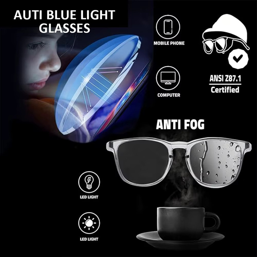 VOPHA Schutzbrille Set mit Antibeschlag-Augenschutz in Schwarz und Blau, 2 Stück - Bild 2