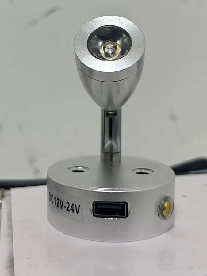 Ramalho LED Wandleuchte Silber mit USB und Touch-Dimmer für Wohnmobile und Marine-Bereiche 3W 12V - Bild 3