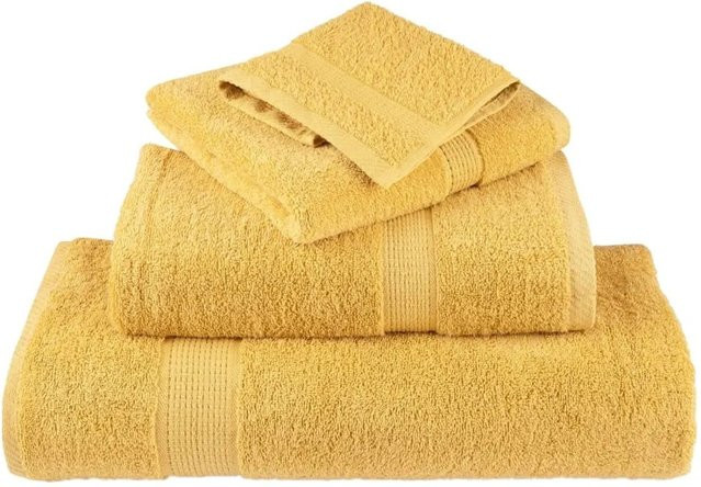vidaXL Premium-Handtücher SOLUND Set aus 10 Stück in Gold, 600 g/m², aus Baumwolle, B: 50 cm, L: 100 cm - Bild 1