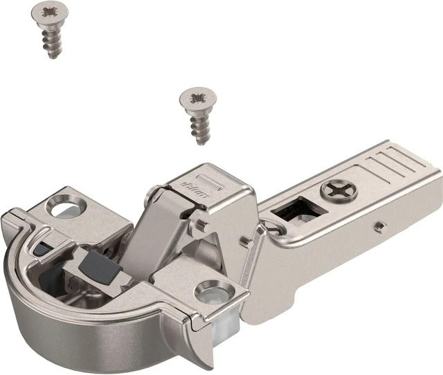 Blum Clip Top Blumotion Alurahmenscharnier mit Feder, 95 Grad, 18 mm, gekröpft, Nickelplattiert, Silber - Bild 1