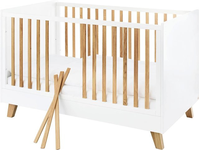 Pinolino 3-tlg. Babyzimmer Pan Set in Weiß mit Eichenholz-Optik im Retro-Look - Bild 1