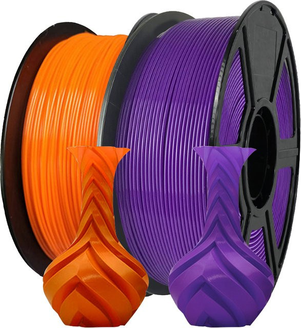 3D Maliang PLA Filament Set für FDM 3D-Drucker, 1,75 mm, 250 g, Farben: Lila und Dunkelorange - Bild 1