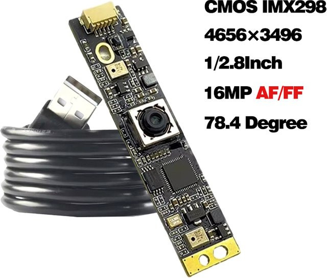 Hoskang USB-Kameramodul mit CMOS IMX298 Sensor, 16 MP, 78,4 Grad Sichtfeld, Autofokus oder fester Fokus, Schwarz - Bild 1