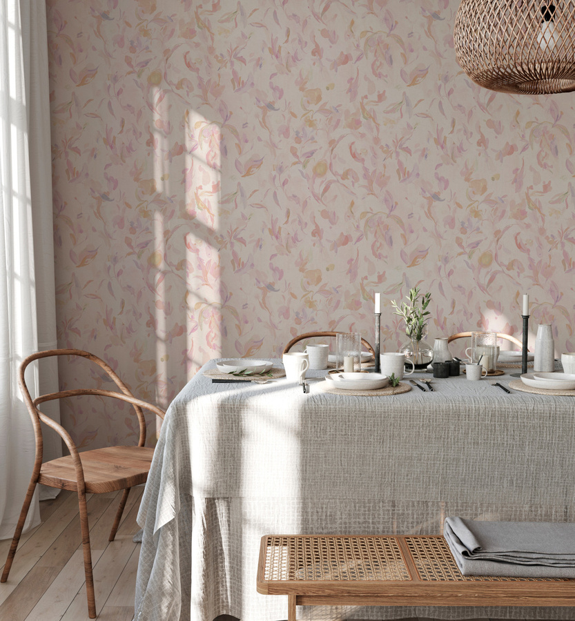 Sian Zeng Tapete Abstract Blooms in Pink mit floralem und botanischem Design - Bild 1