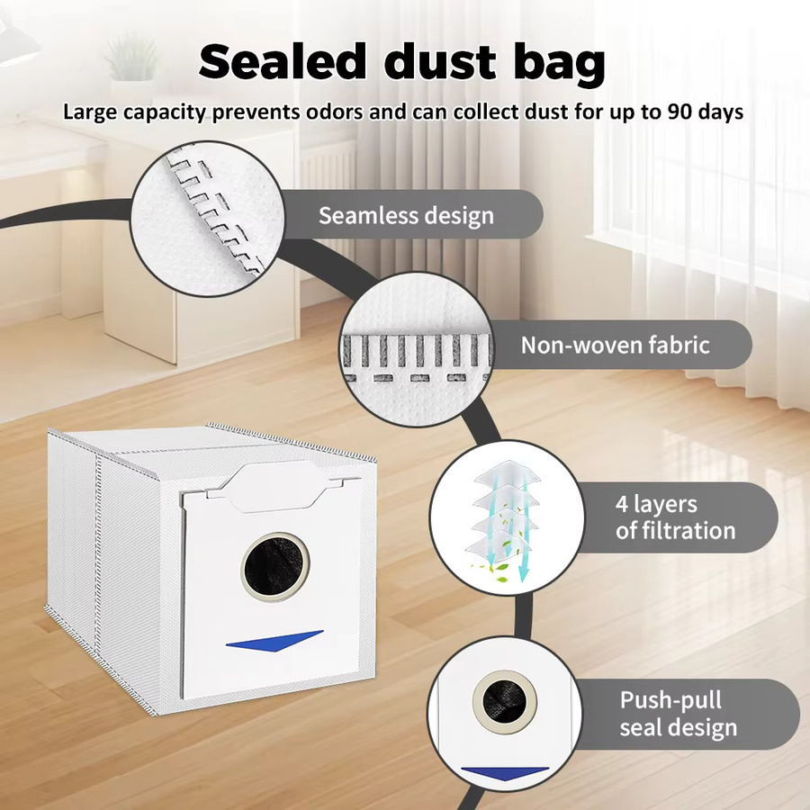 Ecovacs Staubbeutel für DEEBOT N30 Pro Omni und N30 Omni Roboter Staubsauger Zubehör Ersatzteile in Weiß - Bild 3