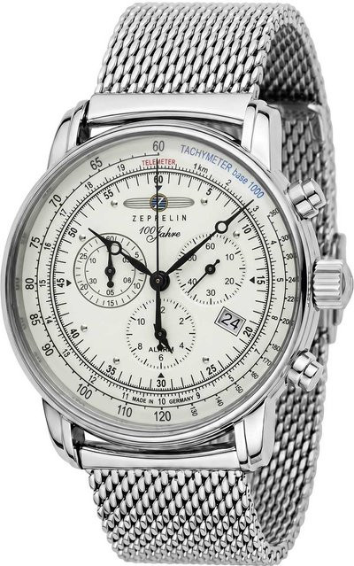 Zeppelin Chronograph, Quarz, Edelstahl, 43 mm, Herren - Bild 1