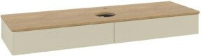 V&B Waschtischunterschrank Antao ohne Frontstruktur in Eiche Honig Braun lackiert B: 160 cm, T: 50 cm - Bild 1