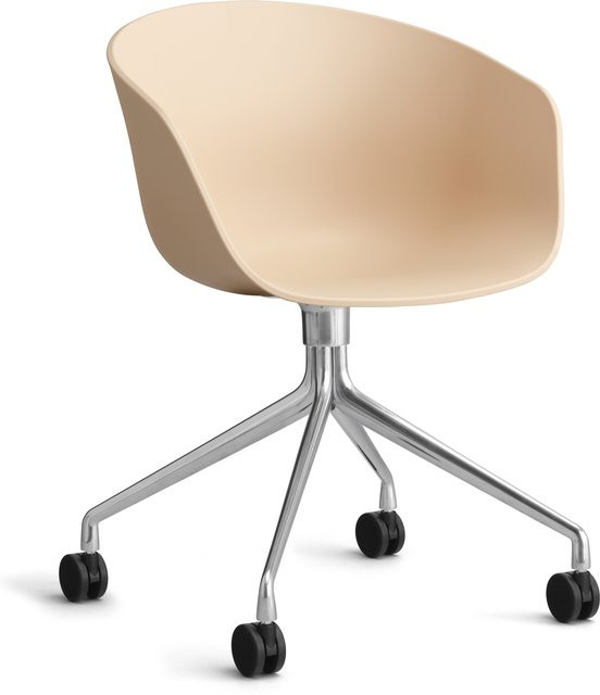 HAY About A Chair AAC 24 Schalensessel in Orange mit Stahlgestell und Rollen - Bild 1