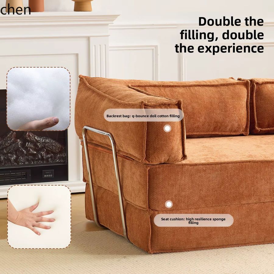 HT Stoffsofa für das Wohnzimmer mit abnehmbarem und waschbarem Bezug als vielseitiges Klappsofa - Bild 2