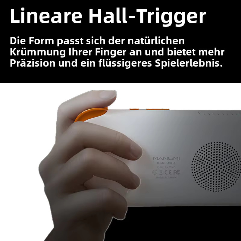 MangMi Air X Handheld Spielkonsole mit 5,5 Zoll FHD-IPS-Touchscreen, Android 14, 4GB RAM, 64GB Speicher, 5000 mAh Akku und Hall-Effekt-Joystick in Schwarz - Bild 3