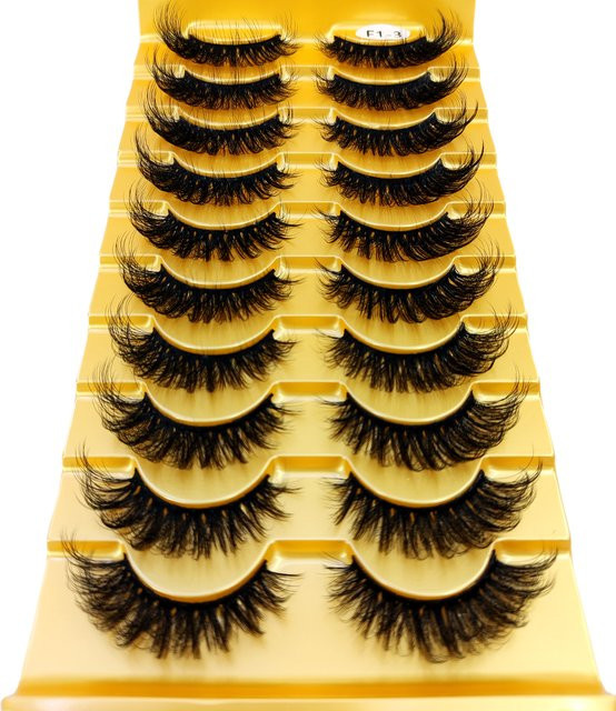 3D-Nerzwimpern, Black, Natürlich, 10 Paar, Unisex - Bild 1