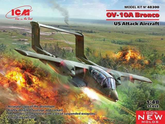 ICM OV-10 Bronco, US Attack Aircraft, Modellbau, 1:48, Grün - Bild 1