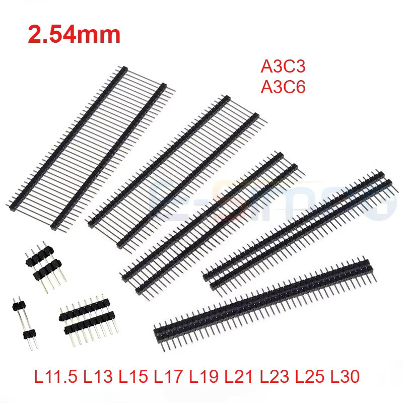 E-SIMPO PCB Board Spacer Pin Header einreihig mit Goldbeschichtung 2,54 mm 50 Stück - Bild 2