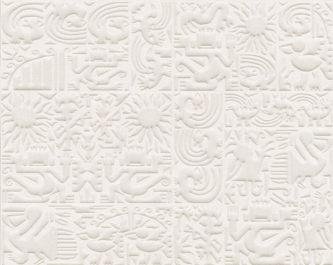 Arte Wallpaper Chimu Pillow in Weiß mit geometrischem Abstract-Muster und Limetten-Akzenten aus Vlies - Bild 1