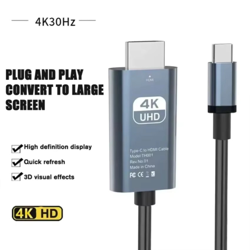 VIKEFON USB-C auf HDMI Adapterkabel für 4K Videoübertragung an Monitor, Projektor und Laptop - Bild 2
