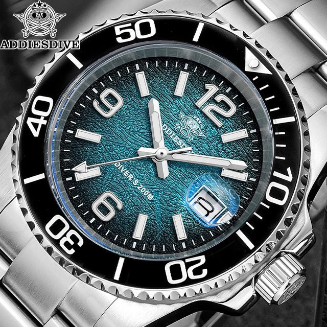 ADDIESDIVE Taucheruhr, Quarz, Edelstahl, Keramik Lünette, 41 mm, Herren - Bild 1