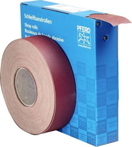 PFERD Korund Schleifbandrolle SBR für Metall und Handgeräte, Körnung 120, Farbe Braun, Breite: 50 mm, Länge: 50 m - Bild 1