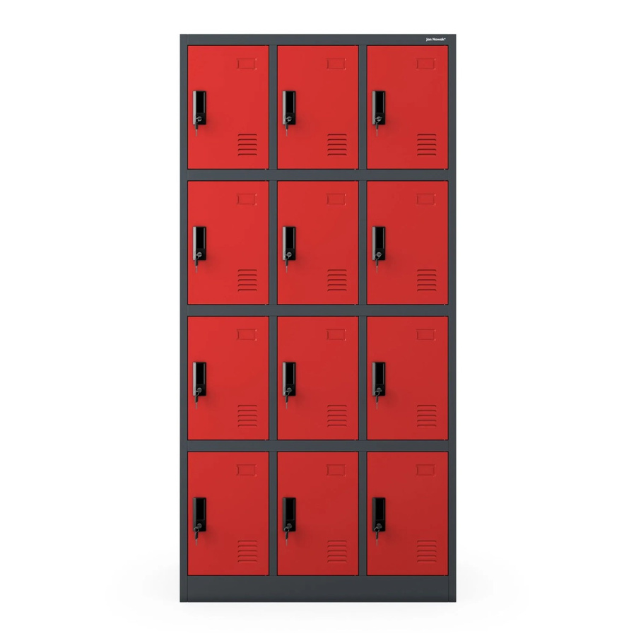 Jan Nowak Spind Fächerschrank MARCIN aus Stahl in Anthrazit-Rot, H x B x T: 185 x 90 x 40 cm - Bild 2