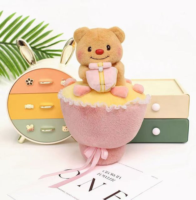 Yiran Health & Beauty Strauß Bär Puppe, Plüschtier, 35cm, ab 14 Jahren - Bild 1