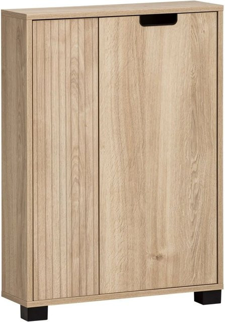 Schildmeyer Unterschrank Emmik modern in Eiche Nachbildung, Weiß/Eiche, B/H/T: 59,8 x 85,2 x 19,6 cm - Bild 1