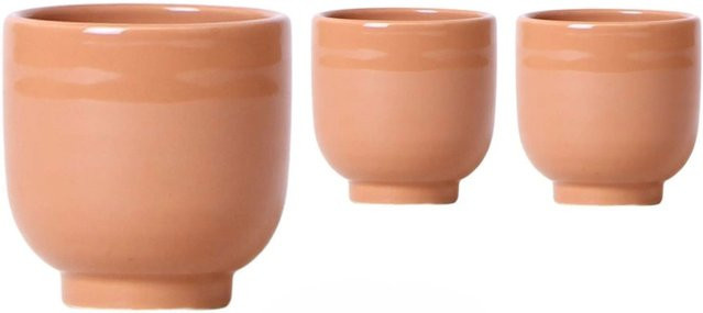 Keramik-Übertopf Glazed Cognac in Terrakotta Braun mit Durchmesser: 6 cm - Bild 1