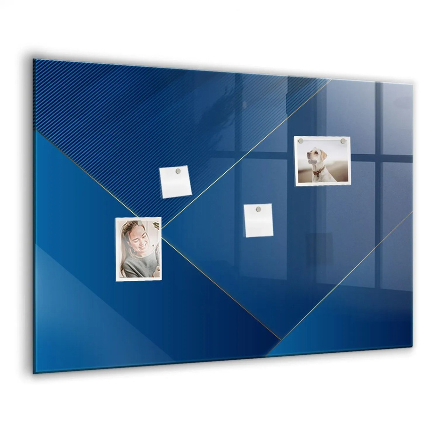 Tulup Magnetische Glastafel Dekorative Abstraktion Weiß und Blau, B/H: 100 x 70 cm - Bild 2