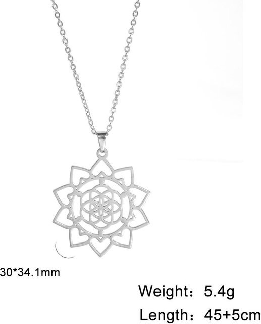 YULIN Halskette Edelstahl, Silber, Damen, 45-50 cm - Bild 1