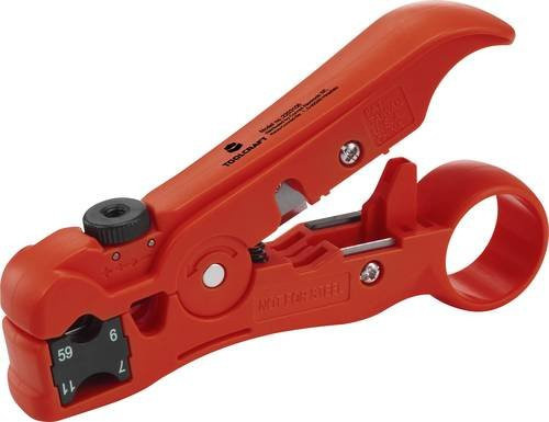 Toolcraft HSK-4132 Abisolierzange für Koaxialkabel und Rundkabel in Orange - Bild 1