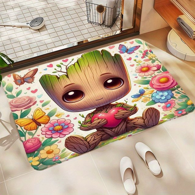 Beast Kingdom Marvel Groot Retro-Fußmatte aus Flanell, Mehrfarbig, B: 60 cm, T: 40 cm, H: 1 cm - Bild 1