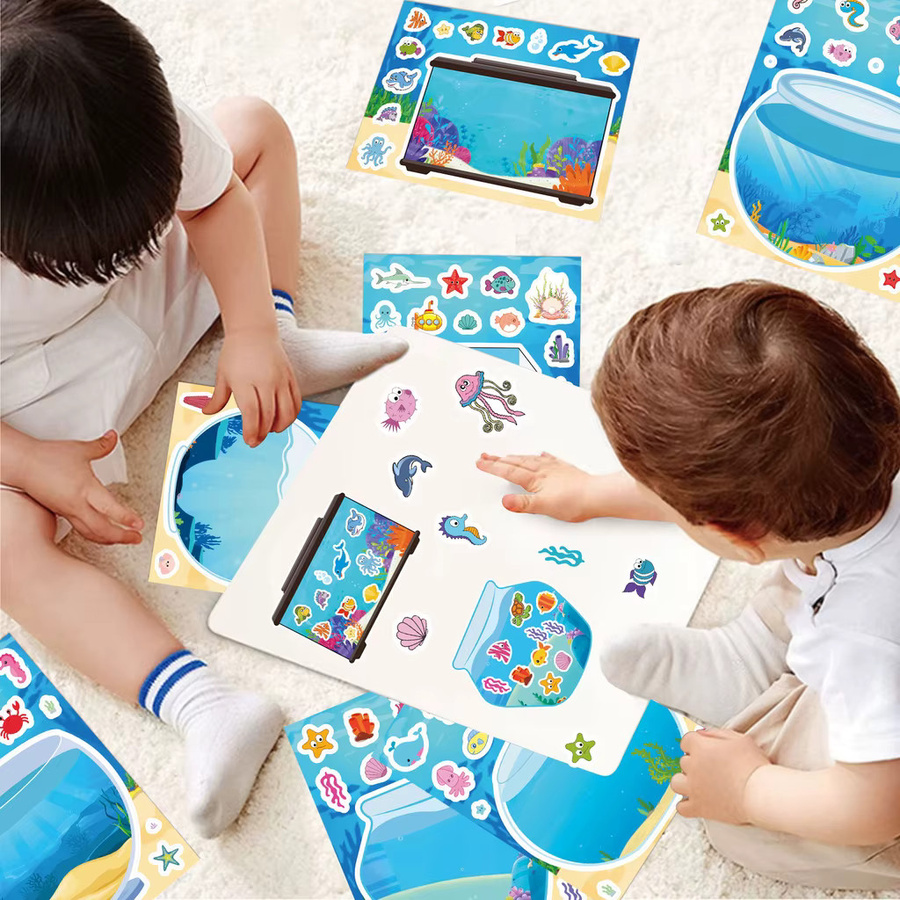 BulingBulingStickers Store Puzzle-Aufkleber, Meerestiere, Natur, 8-teiliges Set - Bild 2