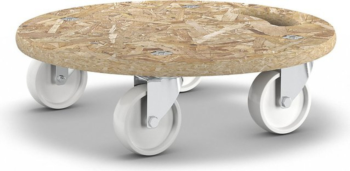 Wagner Transportroller OSB 1171 mit ergonomischem Tragegriff, Durchmesser: 38 cm, Tragkraft: 250 kg, Farbe: Braun/Multicolor - Bild 3