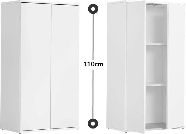mokebo Midischrank als schlanker Mehrzweckschrank in Weiß, B/T/H: 34 x 34 x 110 cm - Bild 1