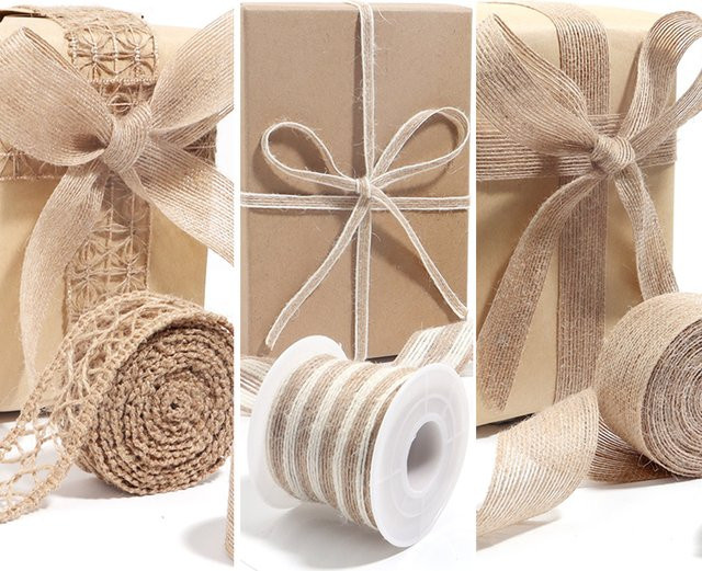 Filluck Sackleinen Stoffband aus Leinen in Beige für Makramee, Hochzeitsdekoration und Geschenkverpackungen - Bild 1